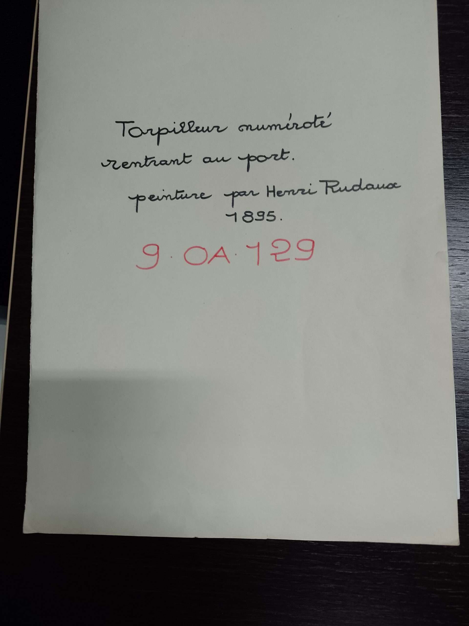 Dossier d'oeuvre réalisée par Henri Rudaux